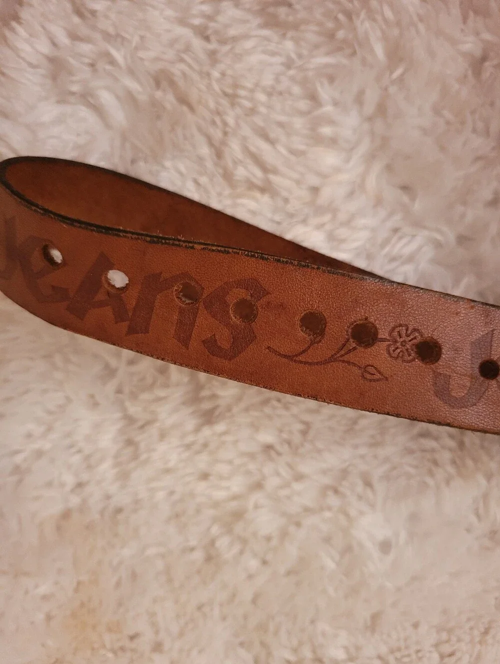 Genuine Cowhide Embroired Leather Belt Size Small Medium!